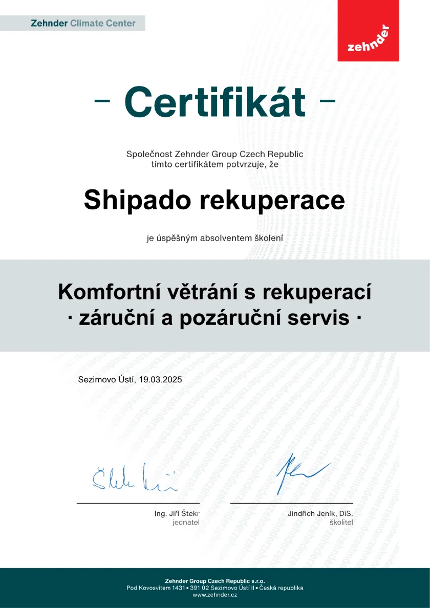 Komfortní větrání s rekuperací